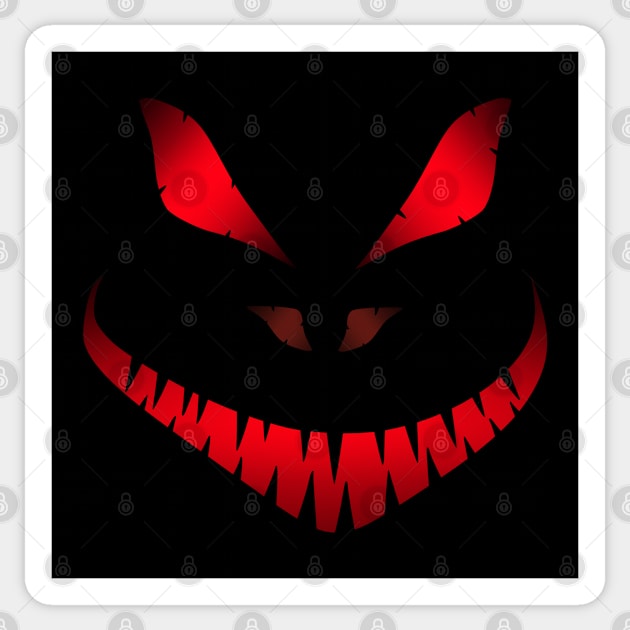 Halloween Scary Face Red Sticker by Nerd_art